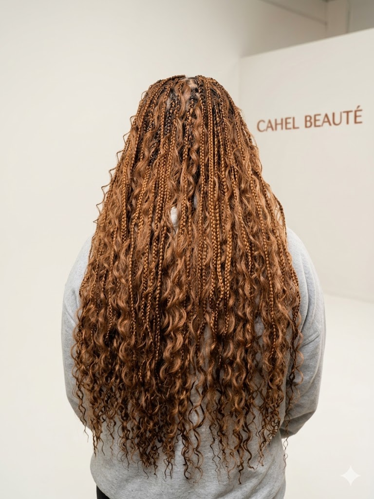 Réalisation Cahel Beauté — longues boucles blond miel